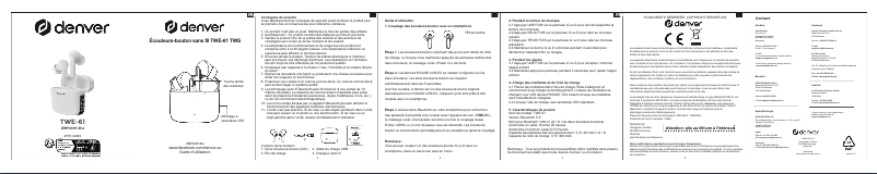 Page 1 de la notice Manuel utilisateur Denver TWE-61