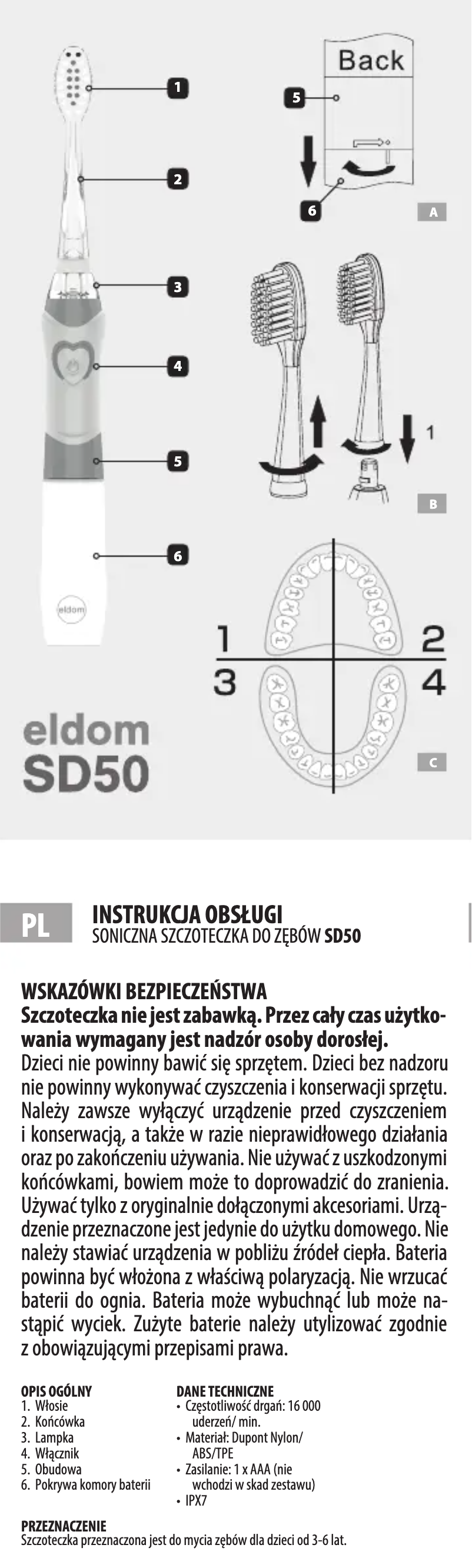 Page 1 de la notice Manuel utilisateur Eldom SD50