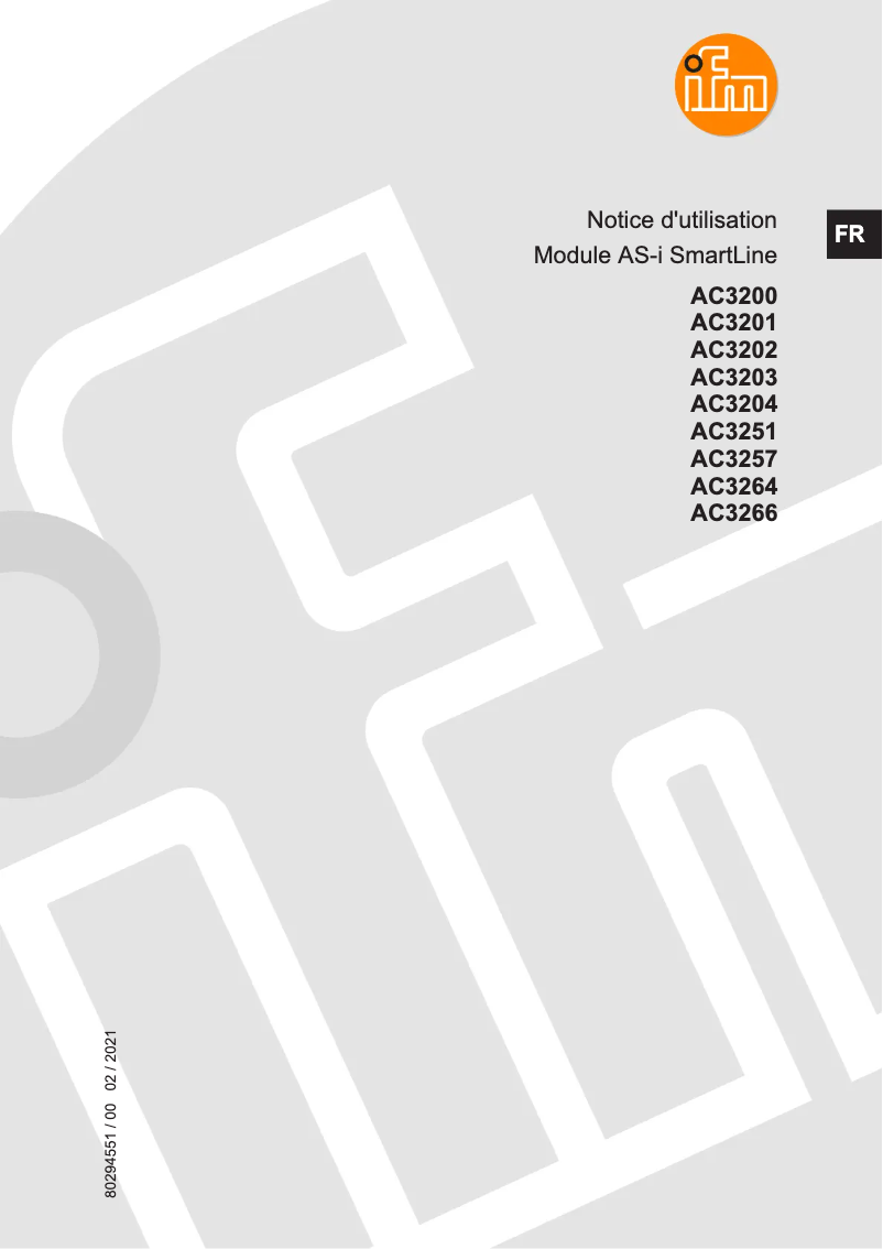 Page n°1 - Manuel utilisateur IFM AC3201