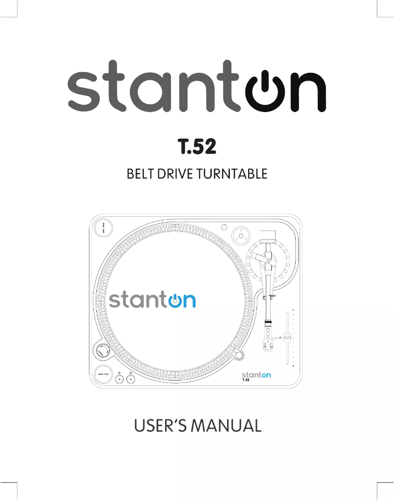 Page 1 de la notice Manuel utilisateur Stanton T.52