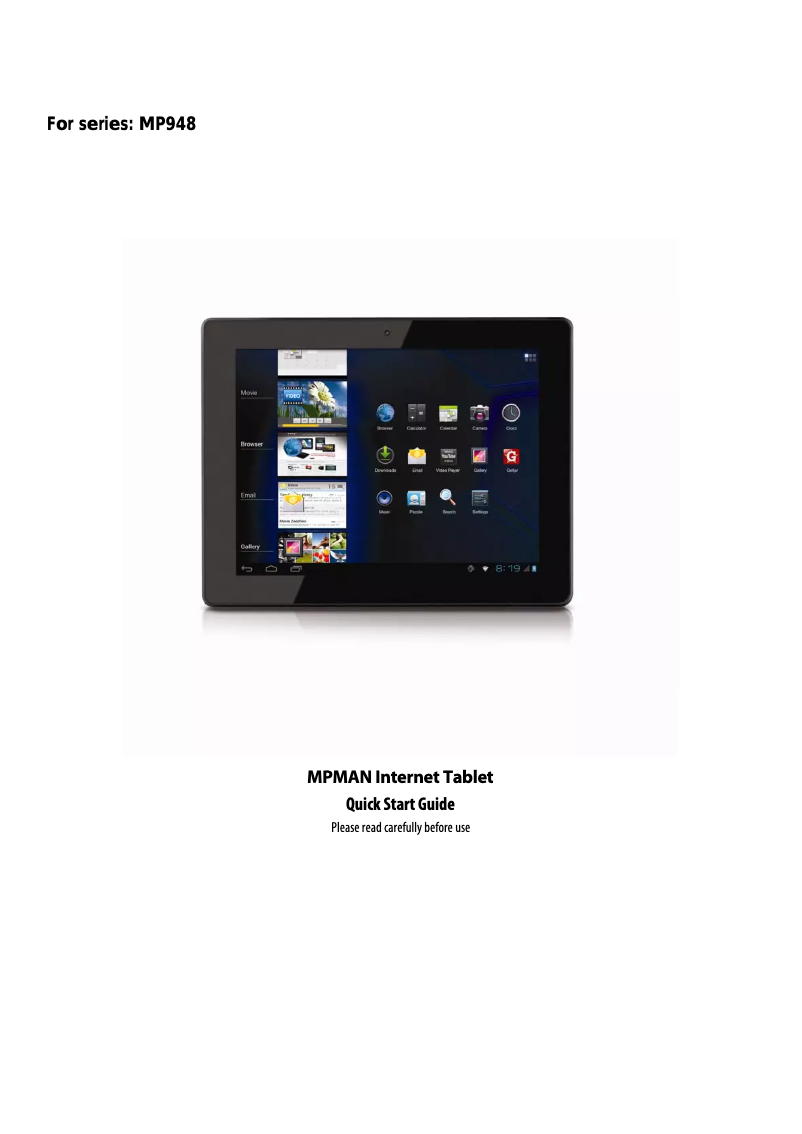 Página 1 del manual Manual de usuario Mpman MP948