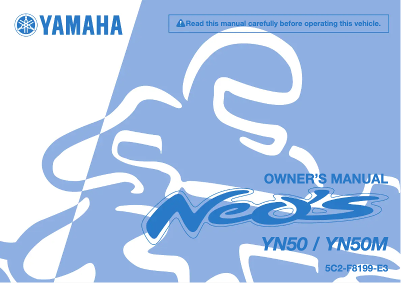 Page 1 de la notice Manuel utilisateur Yamaha Neos YN50M
