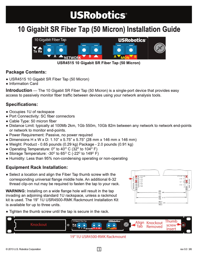 Page n°1 - Manuel utilisateur USRobotics USR4515LC