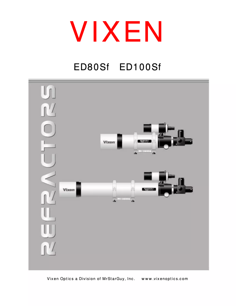 Page n°1 - Manuel utilisateur Vixen ED80Sf