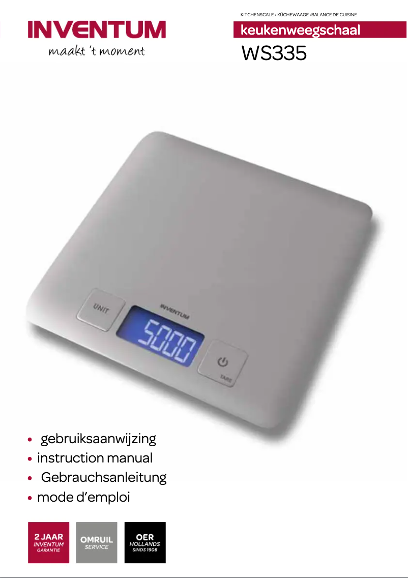 Page n°1 - Manuel utilisateur Inventum WS335