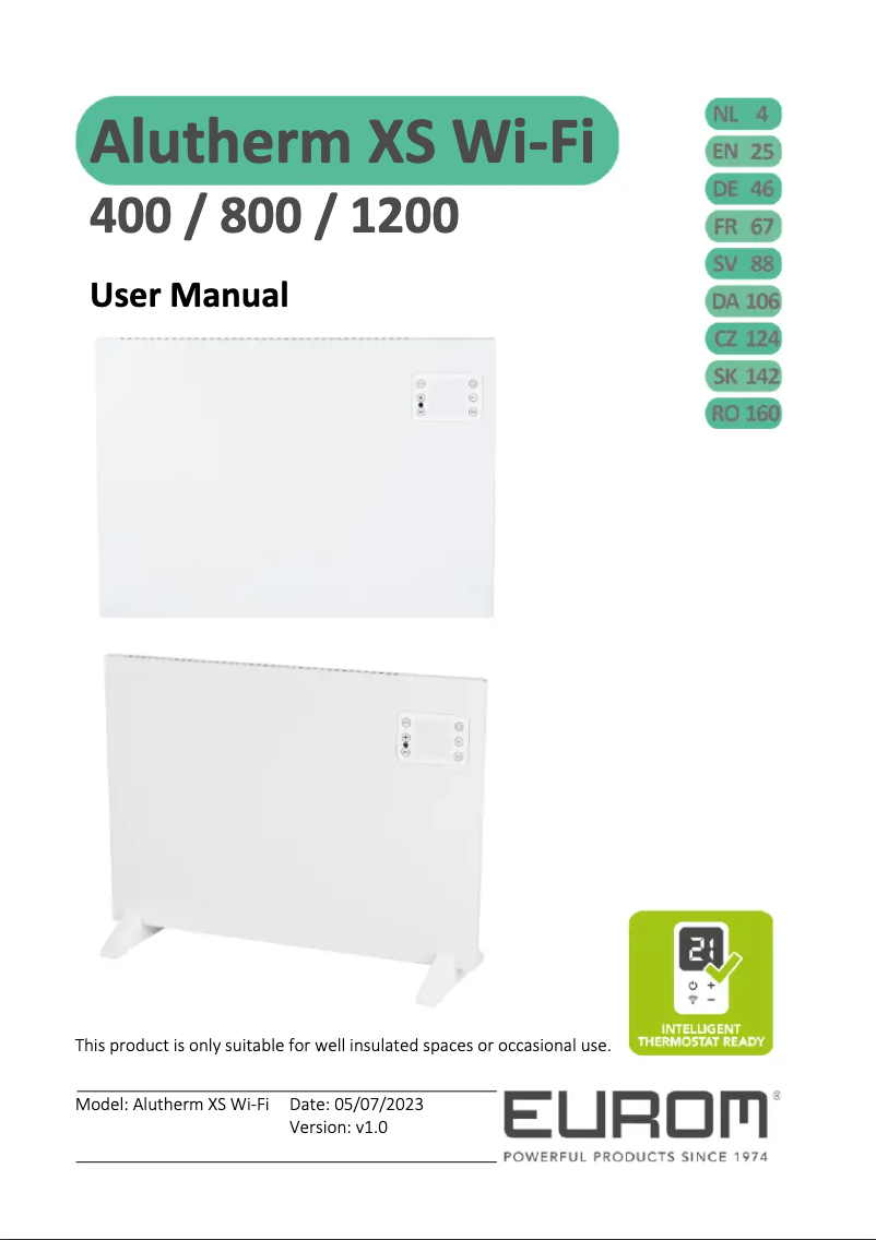 Page n°1 - Manuel utilisateur Eurom Alutherm 1200XS Wifi