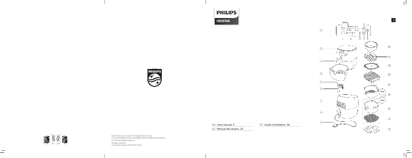 Page 1 de la notice Manuel utilisateur Philips Airfryer Avance XL HD9742