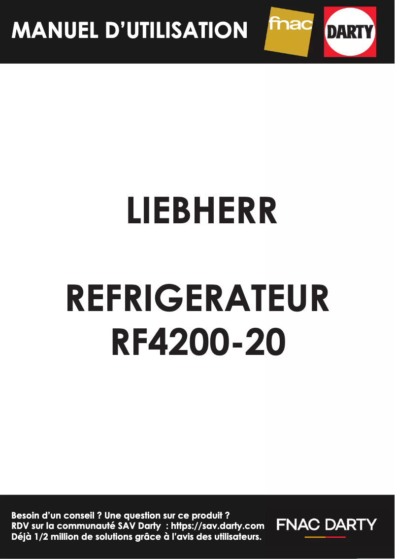 Page n°1 - Manuel utilisateur Liebherr Rf 4200-20