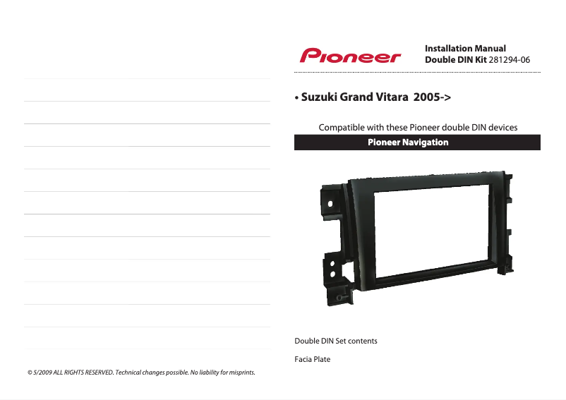 Page n°1 - Manuel utilisateur Pioneer 281294-06