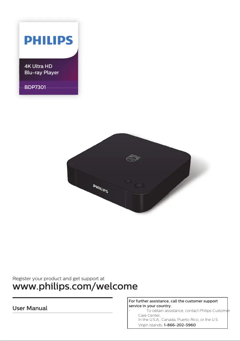 Página 1 del manual Manual de usuario Philips BDP7301