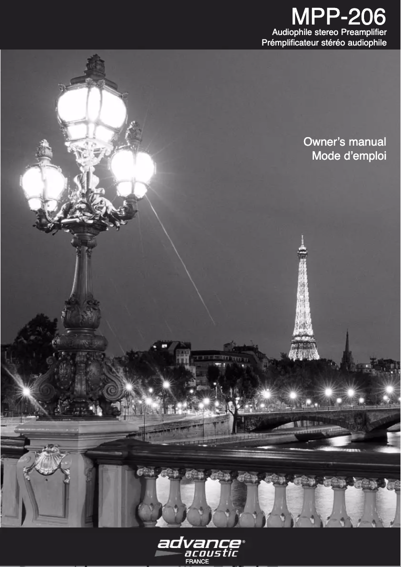 Página 1 del manual Manual de usuario Advance Acoustic MPP 206