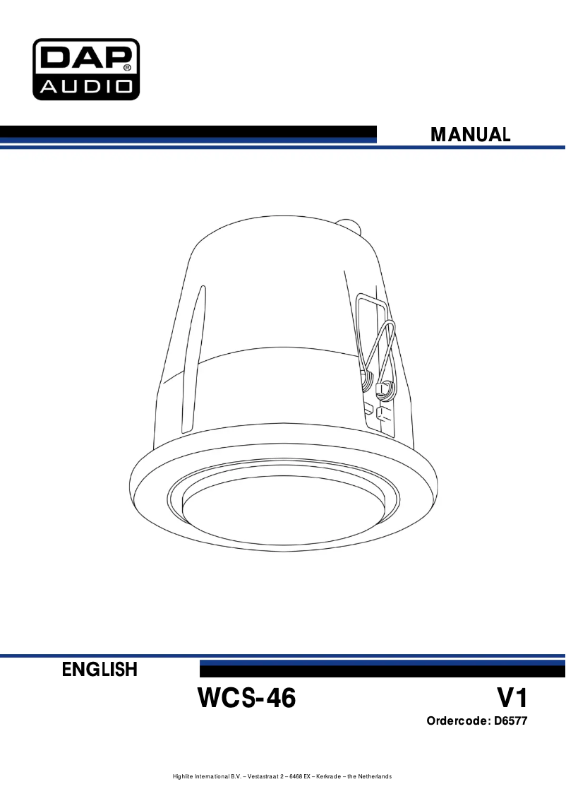 Page n°1 - Manuel utilisateur DAP-Audio WCS-46