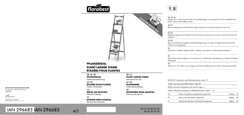 Page 1 de la notice Manuel utilisateur Florabest IAN 296683