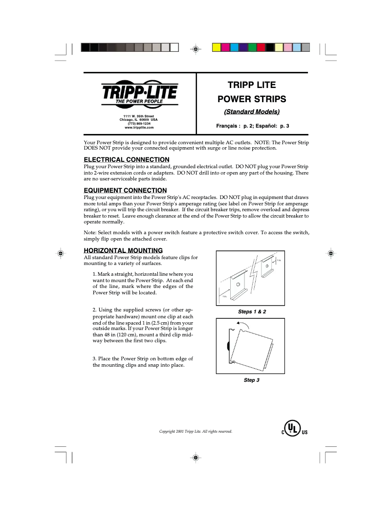 Page 1 de la notice Manuel utilisateur Tripp Lite PS2408