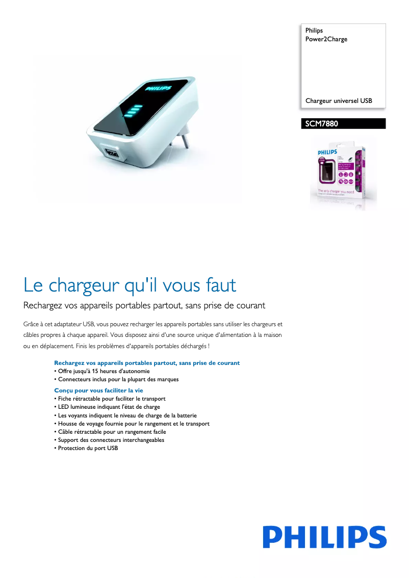 Page n°1 - Fiche technique Philips SCM7880