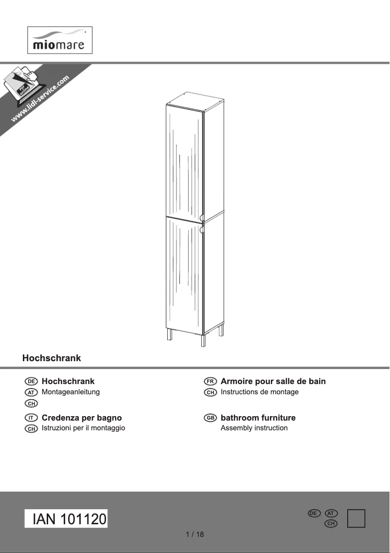 Page 1 de la notice Manuel utilisateur Miomare IAN 101120