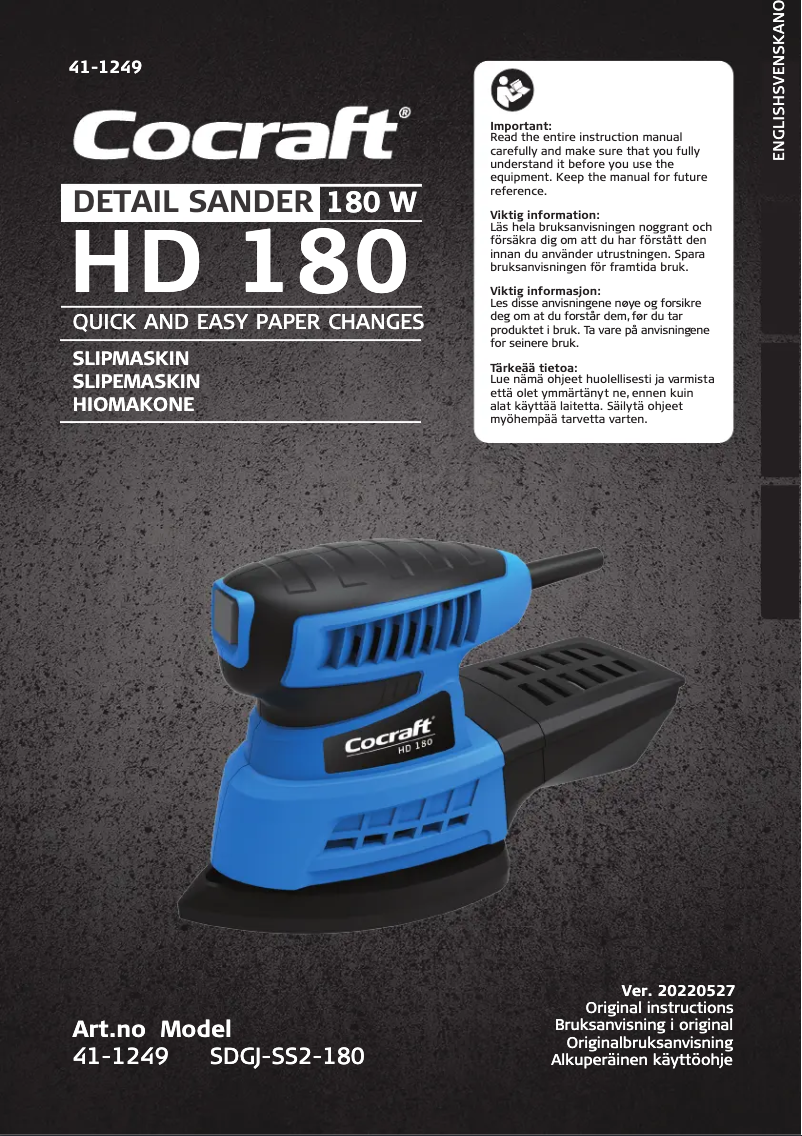 Página 1 del manual Manual de usuario Cocraft HD 180