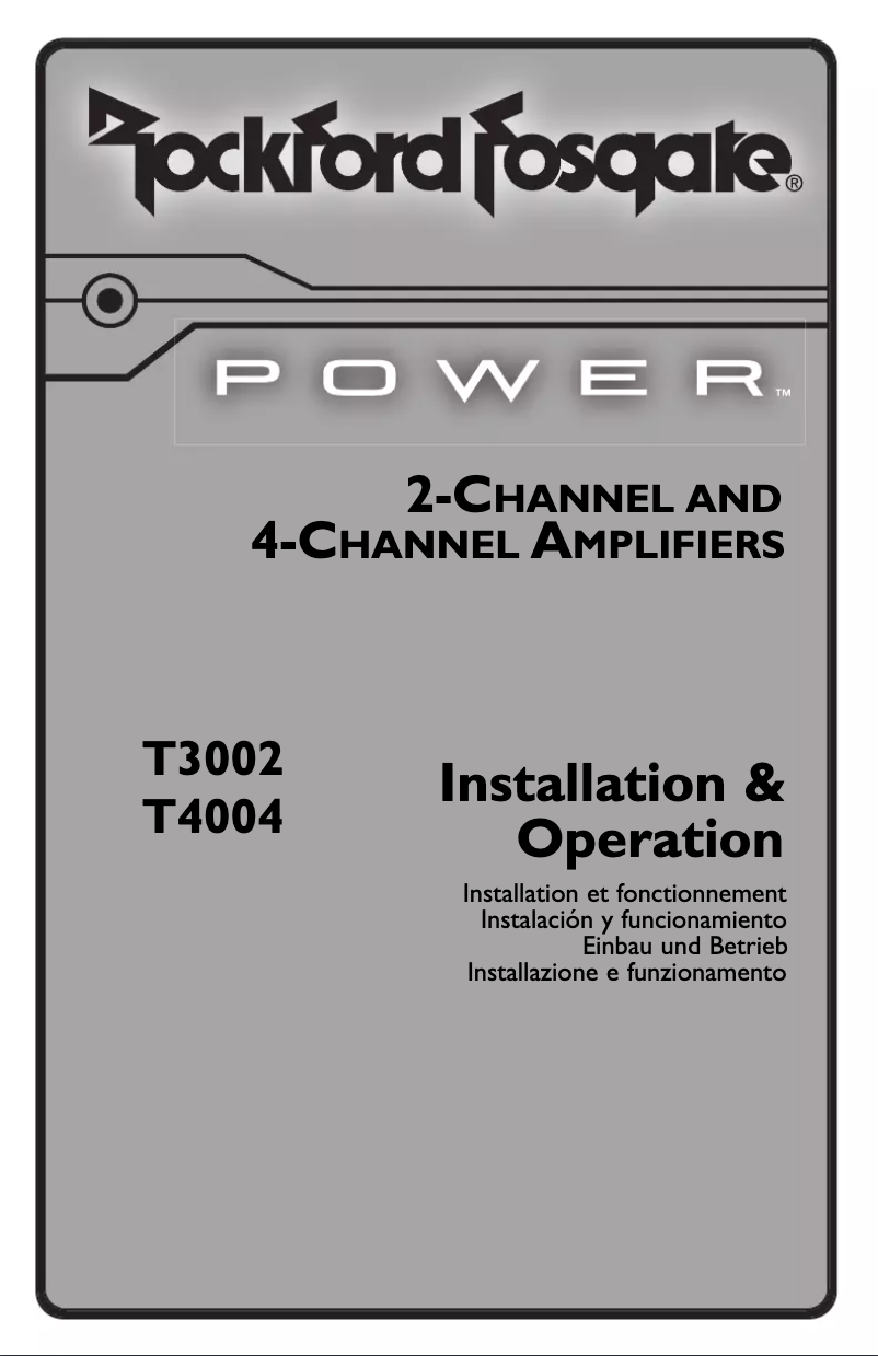 Page 1 de la notice Manuel utilisateur Rockford Fosgate T8004