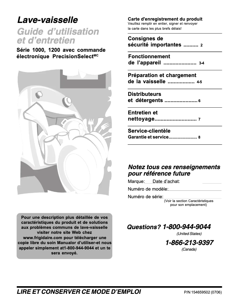 Image de la première page du manuel de l'appareil FDB1250RES