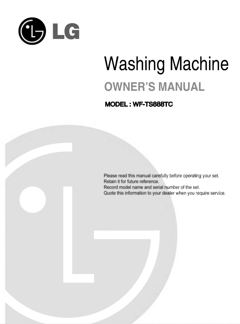 Page n°1 - Manuel utilisateur LG WF-TS888TC