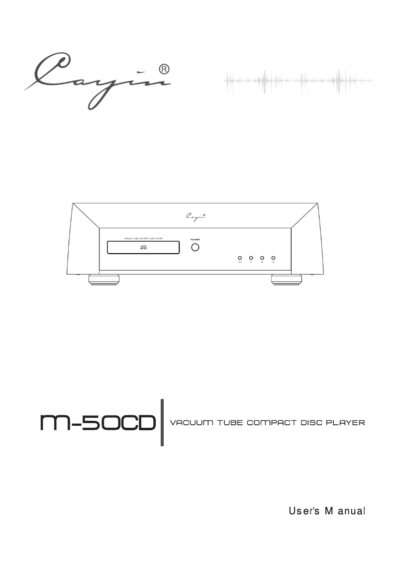 Page n°1 - Manuel utilisateur Cayin M-50CD