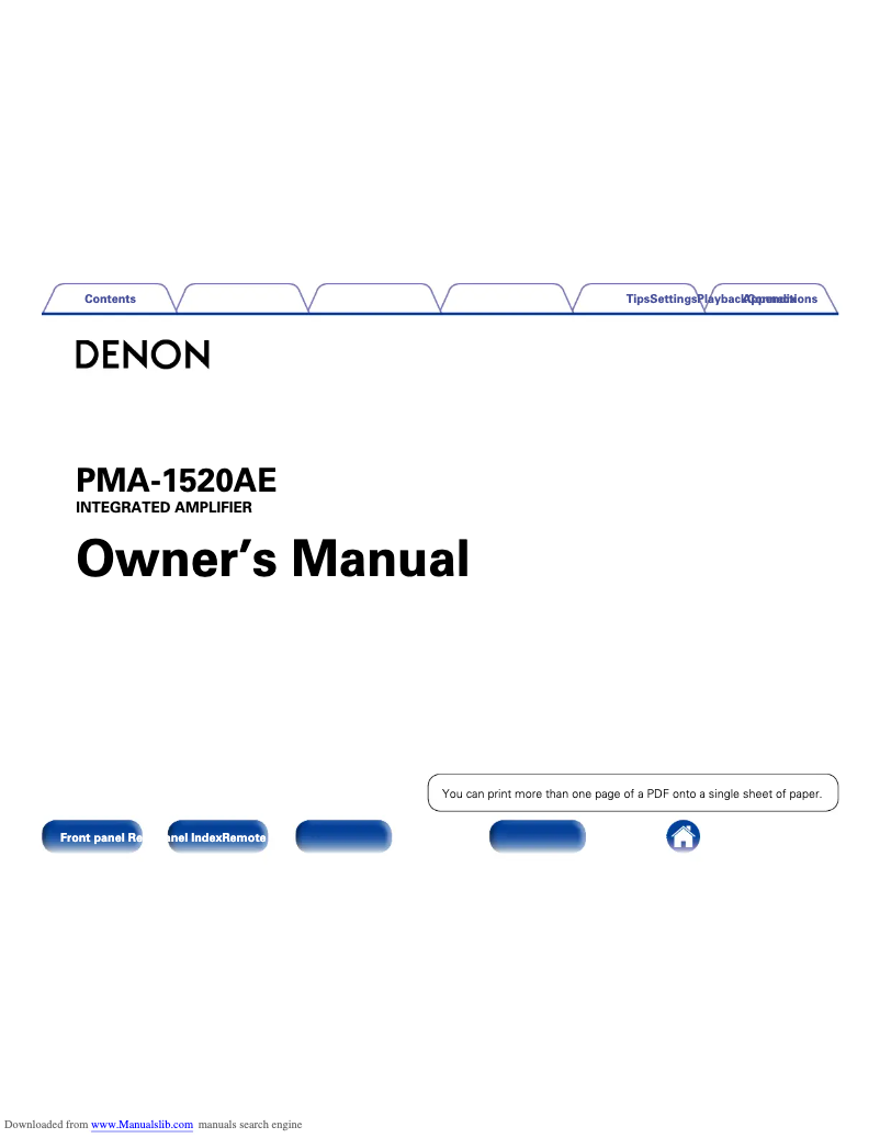 Image de la première page du manuel de l'appareil PMA-1520AE