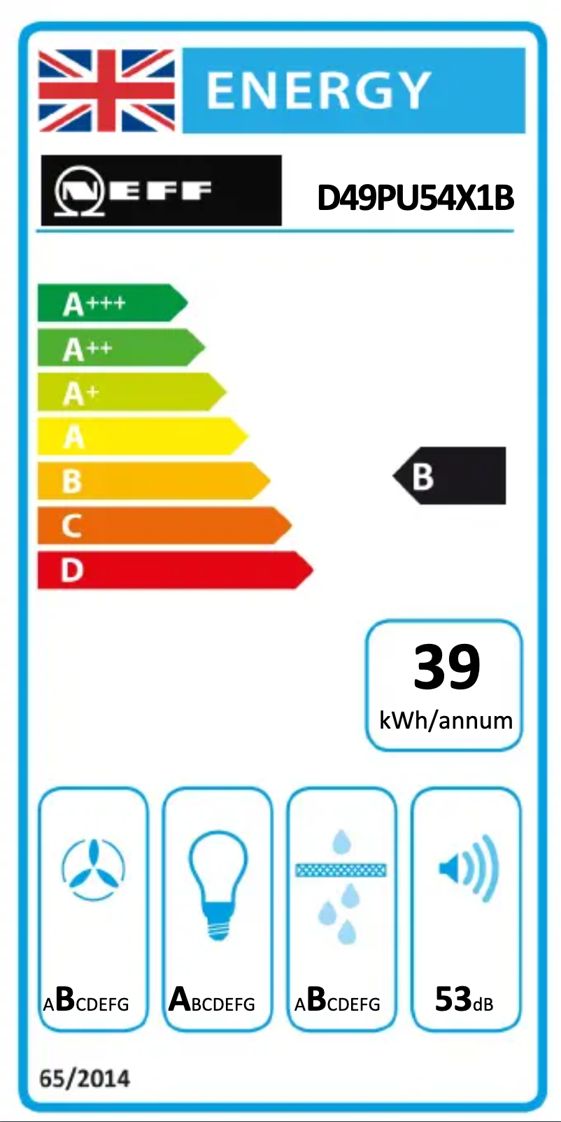 Page n°1 - Label énergétique Neff D49PU54X1B