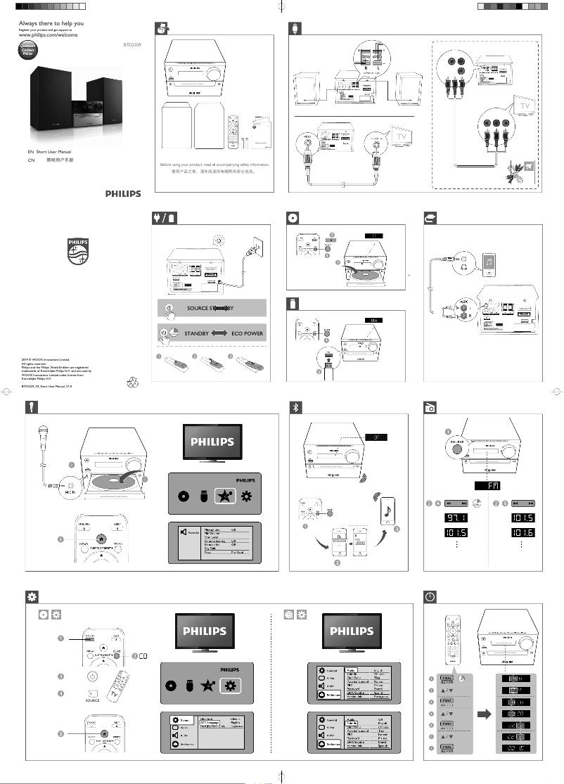 Page 1 of the manual Quick Start Guide Philips BTD2339
