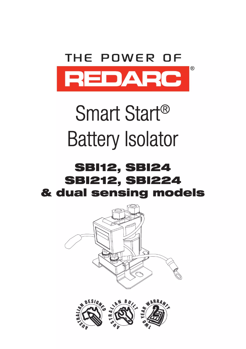 Page n°1 - Manuel utilisateur REDARC Smart Start SBI12D