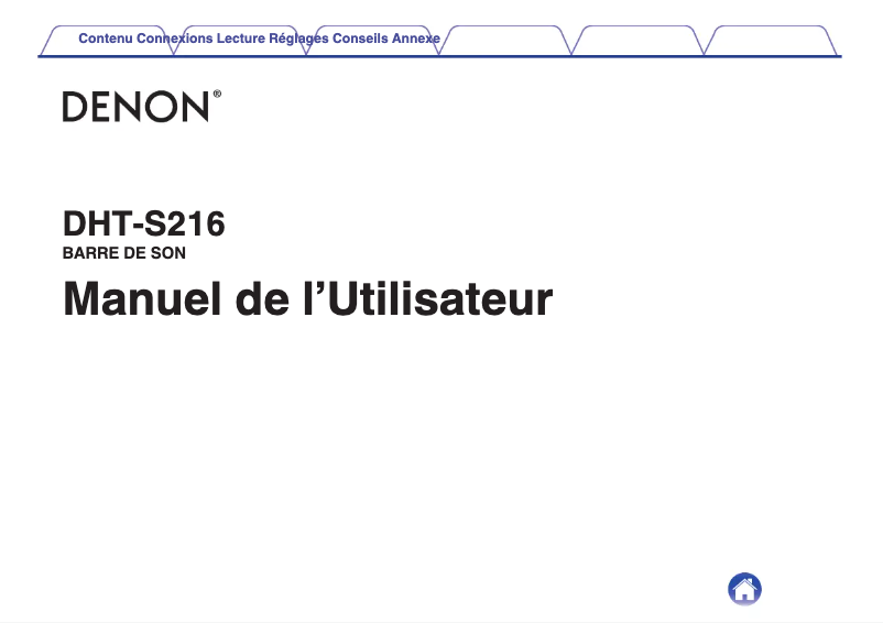 Page 1 de la notice Manuel utilisateur Denon DHT-S216