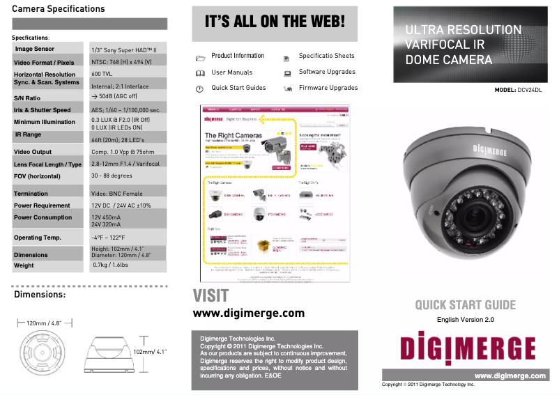 Page n°1 - Manuel utilisateur Digimerge Echelon DCV24DL