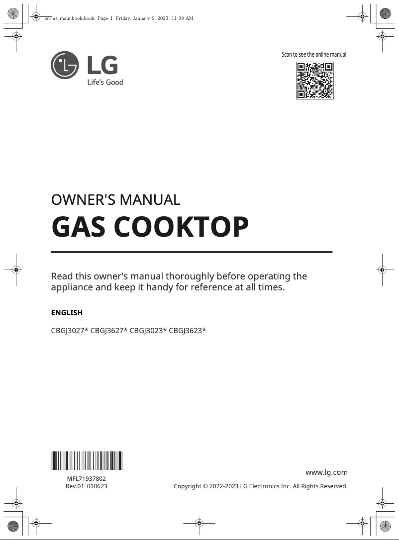 Página 1 del manual Manual de usuario LG CBGJ3623S
