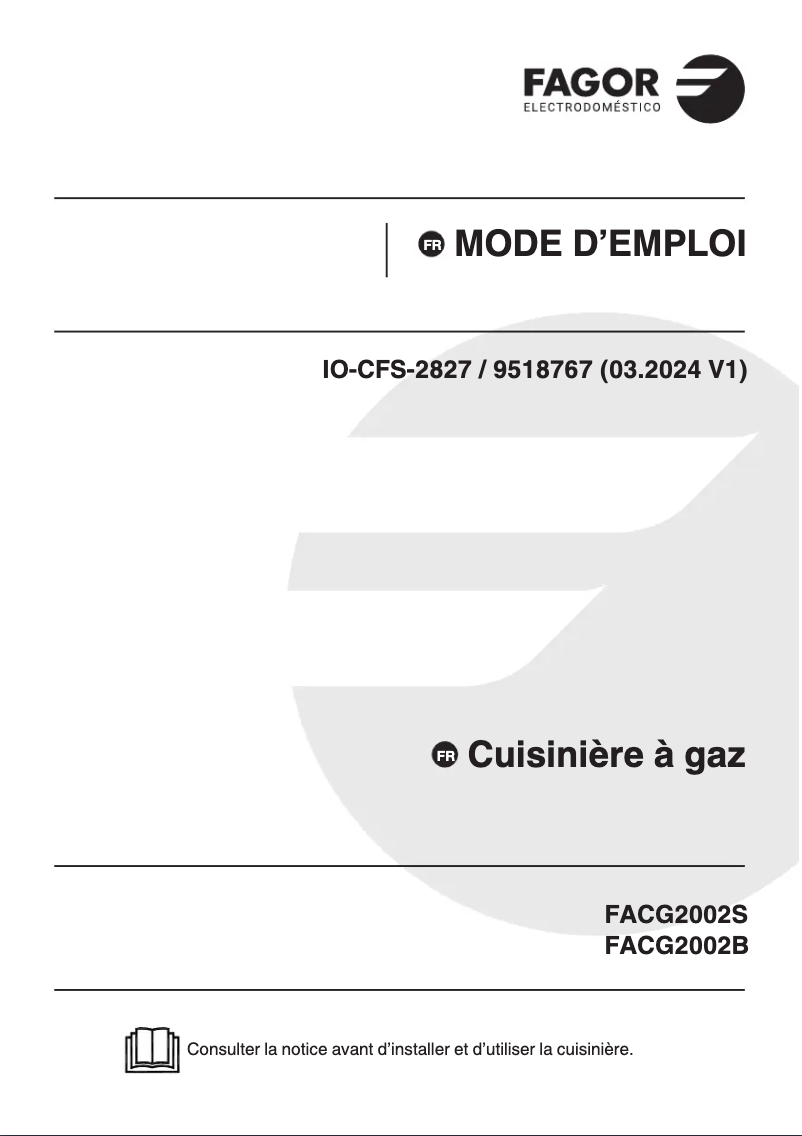 Imagen de la primera página del manual del dispositivo FACG200S