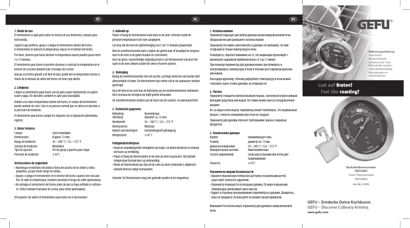 Page 1 de la notice Manuel utilisateur GEFU MESSIMO