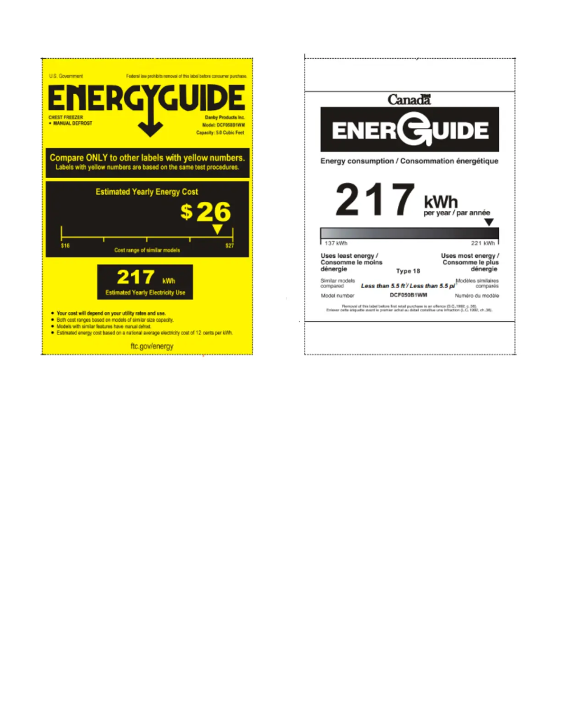 Image de la première page du manuel de l'appareil DCF050B1WM