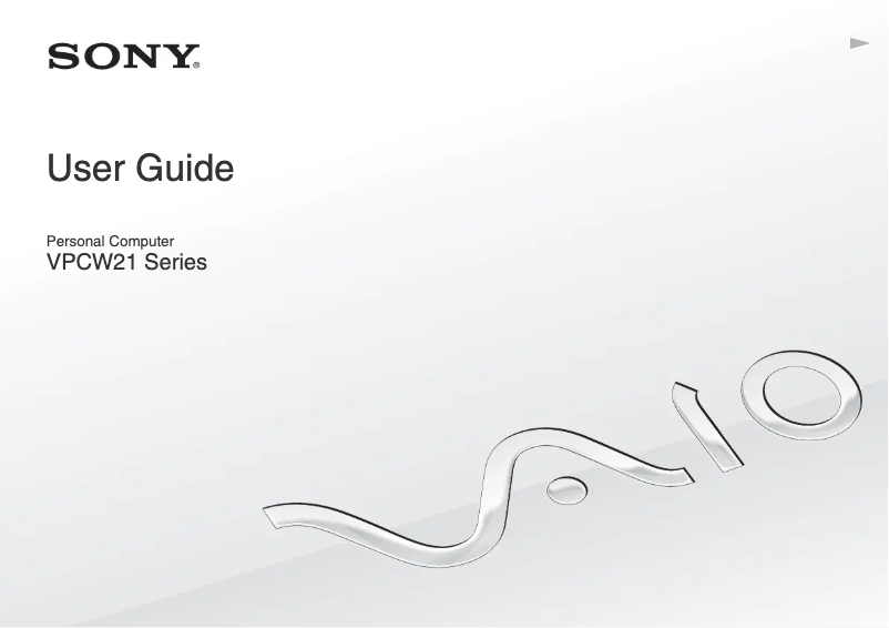 Página 1 del manual Manual de usuario Sony Vaio VPCW21C5E