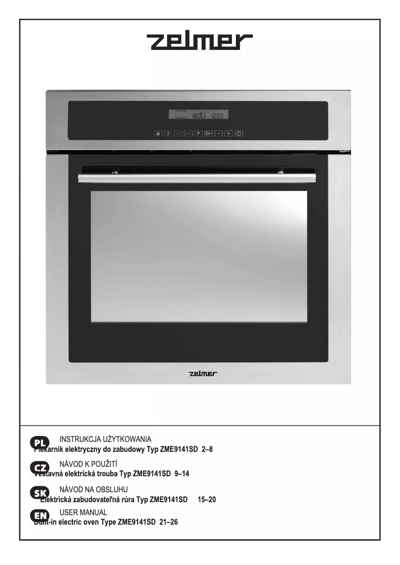 Página 1 del manual Manual de usuario Zelmer ZME9141SD