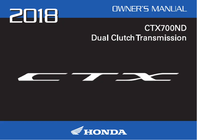 Page 1 de la notice Manuel utilisateur Honda CTX700 DCT (2018)