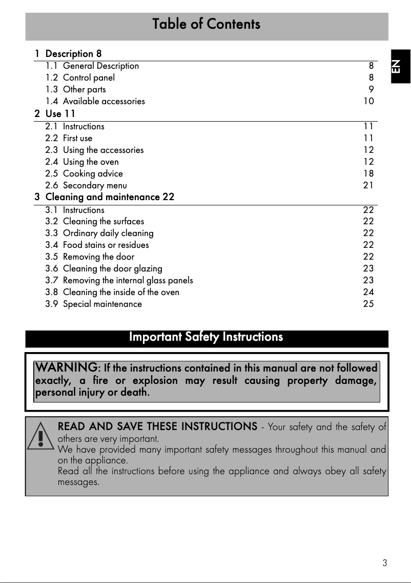 Page 1 de la notice Manuel utilisateur Smeg SF112U