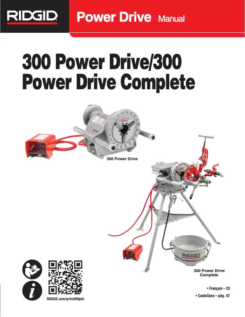 Página 1 del manual Manual de usuario Ridgid 300