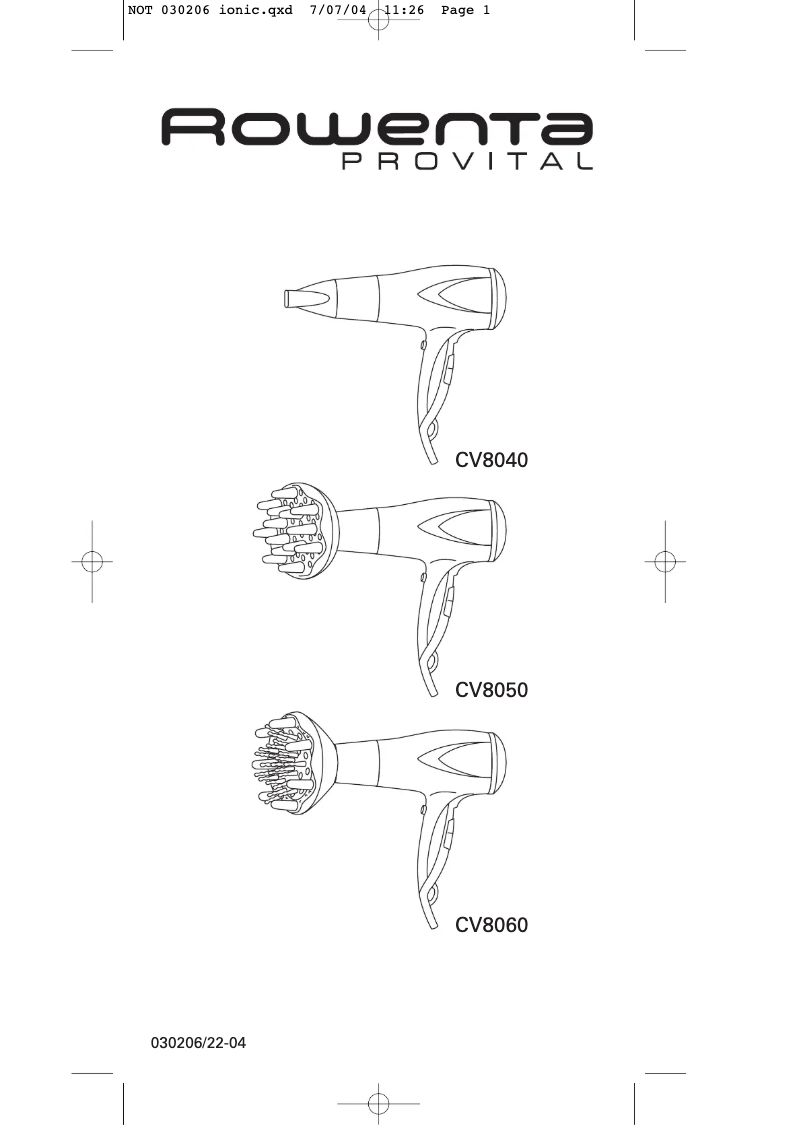 Image de la première page du manuel de l'appareil CV8060