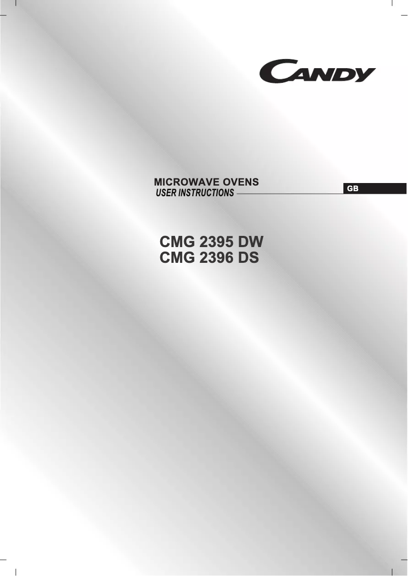 Page n°1 - Manuel utilisateur Candy CMG 2395 DW