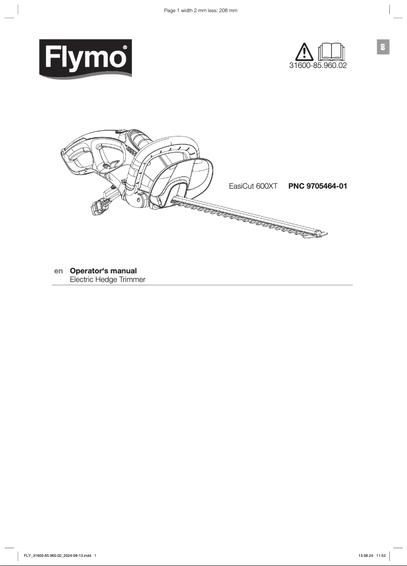 Imagen de la primera página del manual del dispositivo EasiCut 600XT