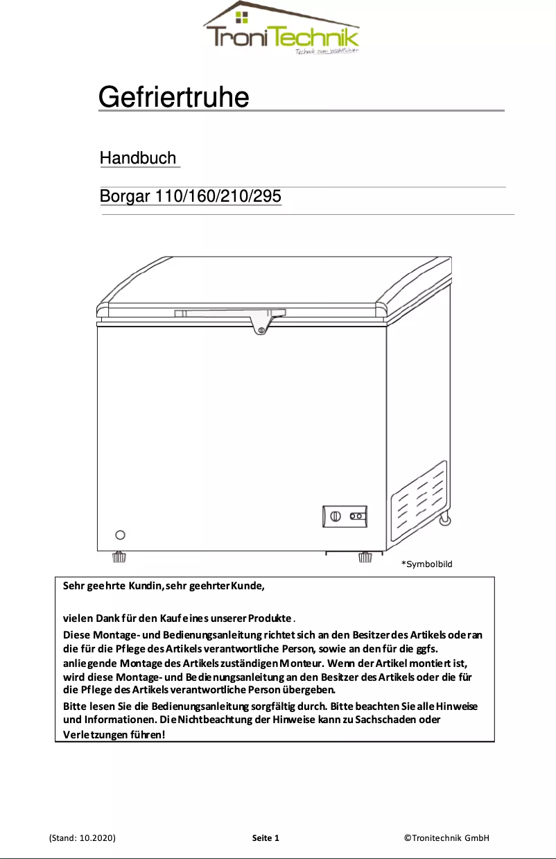 Page n°1 - Manuel utilisateur TroniTechnik Borgar 290