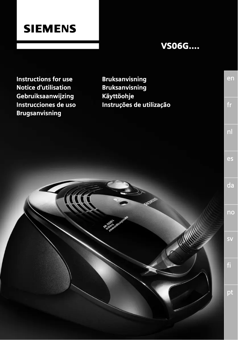 Page n°1 - Manuel d'utilisation et d'entretien Siemens VS06GP1267