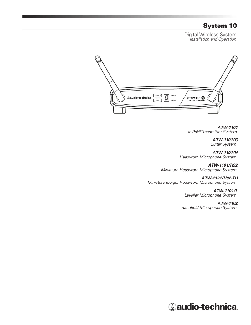 Image de la première page du manuel de l'appareil ATW-1102