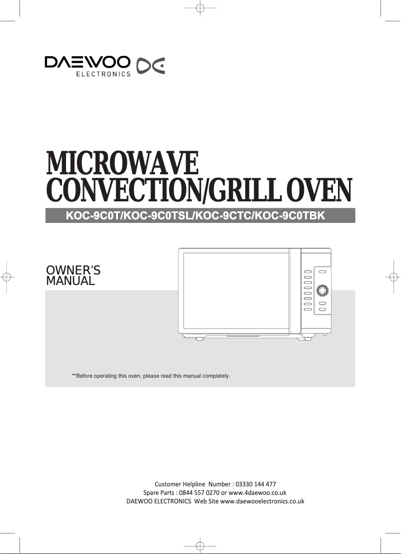 Image de la première page du manuel de l'appareil KOC-9C0TC