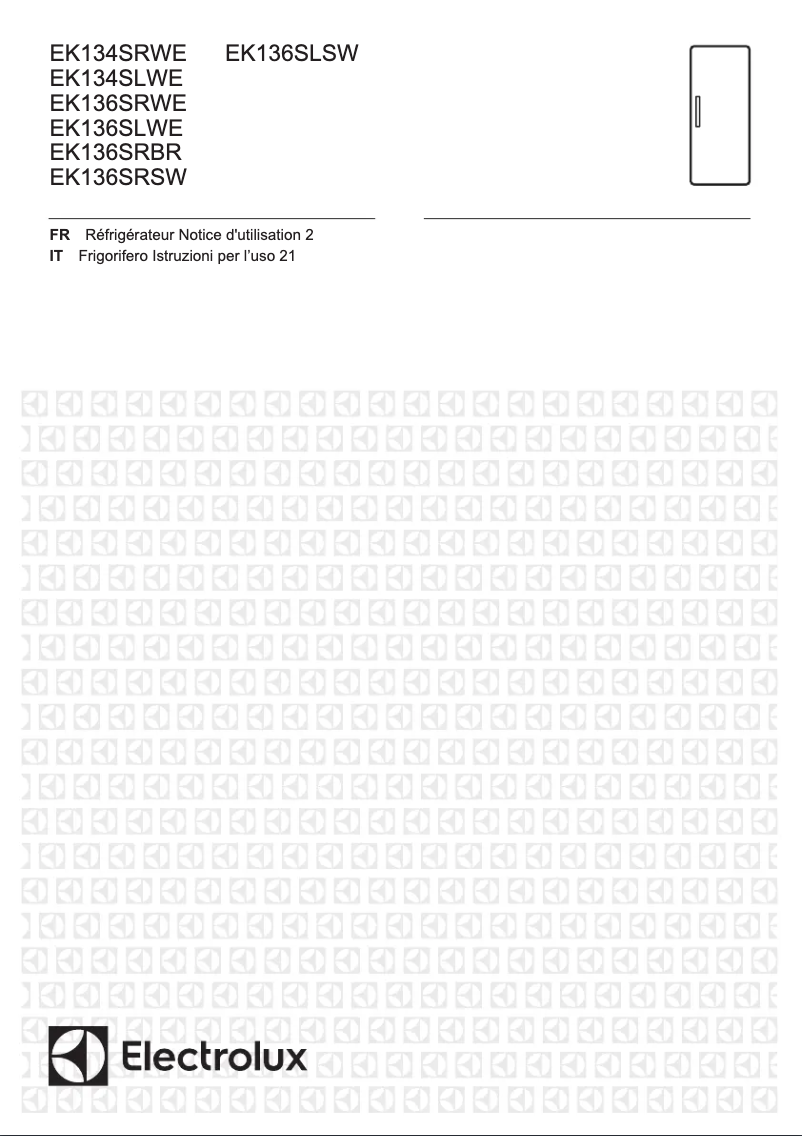 Page 1 de la notice Manuel utilisateur Electrolux EK136SLSW