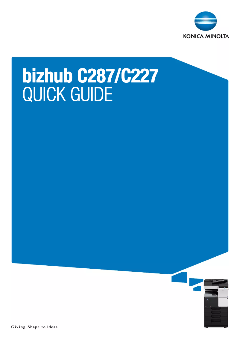 Image de la première page du manuel de l'appareil bizhub C227