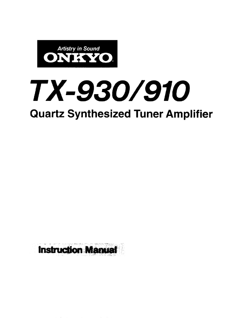 Page n°1 - Manuel utilisateur Onkyo TX-910